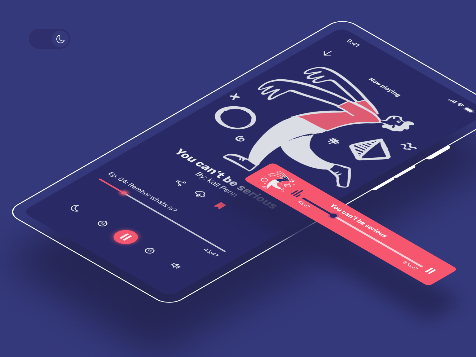 UI Design Audiobook dark mode